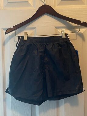 Black Athletic Shorts with White Side Stripe